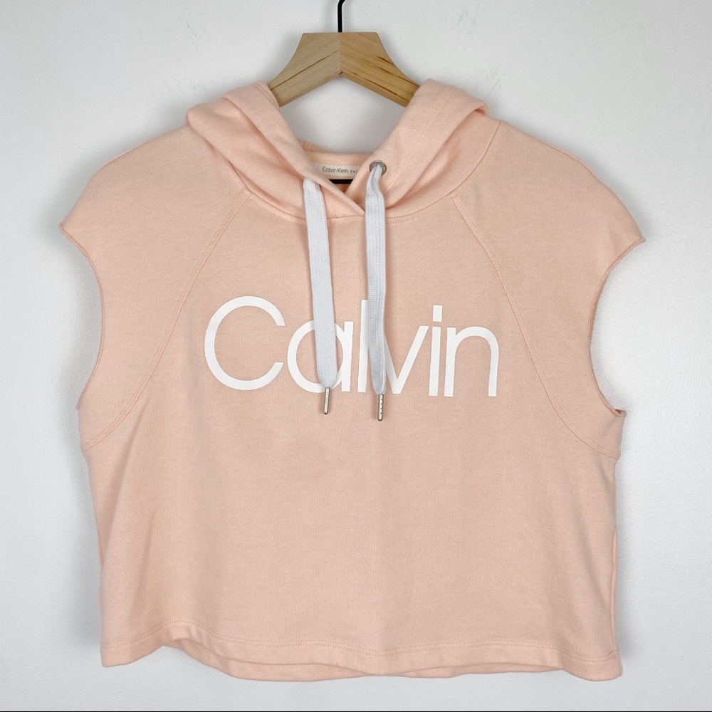 Calvin Klein cropped sleeveless hoodie size medium